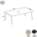 Ver imagem 3 de Mesa Reunião Escritório Corporativo 6 Lugares 210cm x 120cm Caixa de Tomadas e Pés Metal Industrial Marrom/Louro Preto