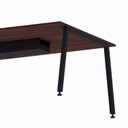 Ver imagem 6 de Mesa Reunião Escritório Corporativo 6 Lugares 210cm x 120cm Caixa de Tomadas e Pés Metal Industrial Marrom/Louro Preto