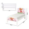 Cama Solteiro Infantil com Grade de Proteção Adesivada para Quarto Infantil - Branco Sky - 3