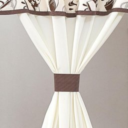 Cortina Cozinha Home 2,00X1,40M Varão Simples Coffee Marrom - 3
