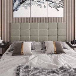 Cabeceira Cama Box Bia Estofada Vários Casal Quarto Decoração 1,40 X 55 Cm - 2