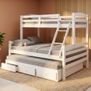 Ver imagem 1 de Cama Treliche Casal Casal Madeira Maciça 3 Gavetas:Branco