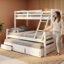 Ver imagem 4 de Cama Treliche Casal Casal Madeira Maciça 3 Gavetas:Branco