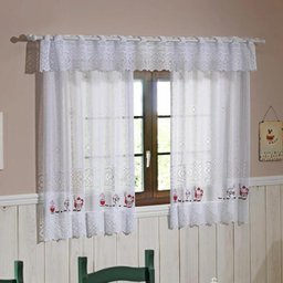 Cortina De Renda Para Cozinha Valencia 2,00M X 1,50M - Café - 1