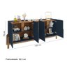 Buffet 04 Portas Lizz 190 cm Azul Cobalto Cedro Casa D - 2