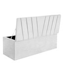 Ver imagem 3 de Calçadeira Baú Recamier Solteiro 90CM Bélgica Courino Branco - D A DECOR
