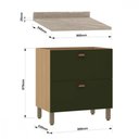 Ver imagem 2 de Balcão 1 Porta Basculante 1 Gavetão com Tampo 80cm Luciane Classic