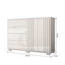 Ver imagem 2 de Cômoda Organizadora Roupeiro Texas com 4 Gavetas 2 Portas Ripada - Branco