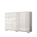 Ver imagem 4 de Cômoda Organizadora Roupeiro Texas com 4 Gavetas 2 Portas Ripada - Branco