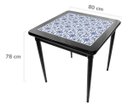 Ver imagem 2 de Conjunto Mesa Jantar Quadrada 80x80cm Madeira + 4 Cadeiras Cozinha Sala - Azulejo Português - Preta