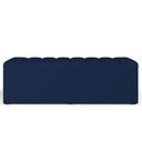Ver imagem 3 de Kit Cabeceira Cama Box Queen 160cm Calçadeira Baú Dália W01 Suede Azul Marinho - Lyam