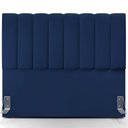 Ver imagem 2 de Kit Cabeceira Cama Box Queen 160cm Calçadeira Baú Dália W01 Suede Azul Marinho - Lyam