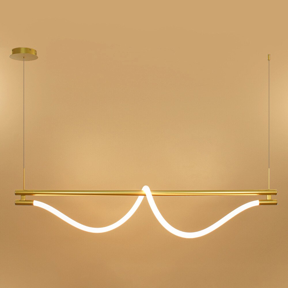 Pendente Led Corda 120cm Silicone Dourado Pd2191 Sala Mesa | MadeiraMadeira