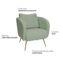 Ver imagem 3 de Poltrona Decorativa Dana Pés Palito Ouro Fosco Bouclé Verde Claro - Nexta Casa