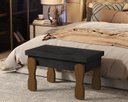 Ver imagem 1 de Puff, Banqueta, Recamier Captone Madri Pés de Madeira 0,70 Cor Preto - Comprar Moveis em Casa