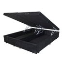Ver imagem 1 de Base Box Baú Bipartido Blindado King 193x203 Suede Preto Bio Box