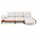 Ver imagem 6 de Sofá Retrátil Moderno Avelar 3 Lugares Courino Caramelo | Linho Off White - Sallar Home
