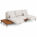 Ver mais imagens de Sofá Retrátil Moderno Avelar 3 Lugares Courino Caramelo | Linho Off White - Sallar Home