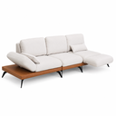 Ver imagem 7 de Sofá Retrátil Moderno Avelar 3 Lugares Courino Caramelo | Linho Off White - Sallar Home