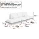 Ver imagem 2 de Sofá Retrátil Moderno Avelar 3 Lugares Courino Caramelo | Linho Off White - Sallar Home