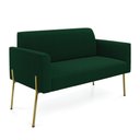 Ver imagem 1 de Sofá 2 Lugares Namoradeira Pé Ferro Dourado Marisa Bouclê Verde D03 - D’Rossi