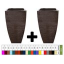 Ver imagem 1 de Kit 2 Vaso Planta 90x45 Moderno Trapézio Polietileno BGPLASTICOS CINZA CIMENTO 004