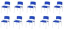 Ver imagem 2 de Kit 10 Cadeira Iso Infantil Creche, Escola Base Branco Azul