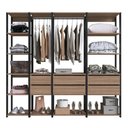 Ver imagem 5 de Guarda Roupa Modulado Closet 6 Gavetas MDP Preto-Madeirado Multimóveis 200cm