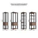 Ver imagem 2 de Guarda Roupa Modulado Closet 6 Gavetas MDP Preto-Madeirado Multimóveis 200cm