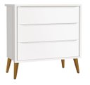 Ver imagem 1 de Cômoda Gaveteiro Théo New Branco Fosco com Madeira - Reller