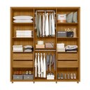 Ver imagem 5 de Guarda-Roupa Casal 6 Portas 4 Gaveta 100% MDF 2 Portas com Espelho e Pés Matisse Marrom/Cumaru