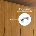 Ver mais imagens de Guarda-Roupa Casal 6 Portas 4 Gaveta 100% MDF 2 Portas com Espelho e Pés Matisse Marrom/Cumaru