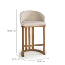 Ver imagem 2 de Banqueta Aylla - Acabamento Champagne - Tecido Fit Creme