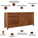 Ver imagem 5 de Aparador Buffet para Sala de Jantar 2 Portas 4 Gavetas 165cm Madeira Maciça Dunia F06 Rústico