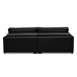 Sofá Cama Retrátil e Reclinável 2,50m com Molas Karen Veludo Preto Adonai Estofados - 7 Sofá Cama Retrátil e Reclinável 2,50m com Molas Karen Veludo Preto Adonai Estofados - 7