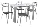 Ver imagem 2 de Conjunto Sala de Jantar Mesa com 4 Cadeiras Estofadas Cromado 095 Kappesberg Crome