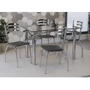 Ver imagem 1 de Conjunto Sala de Jantar Mesa com 4 Cadeiras Estofadas Cromado 095 Kappesberg Crome
