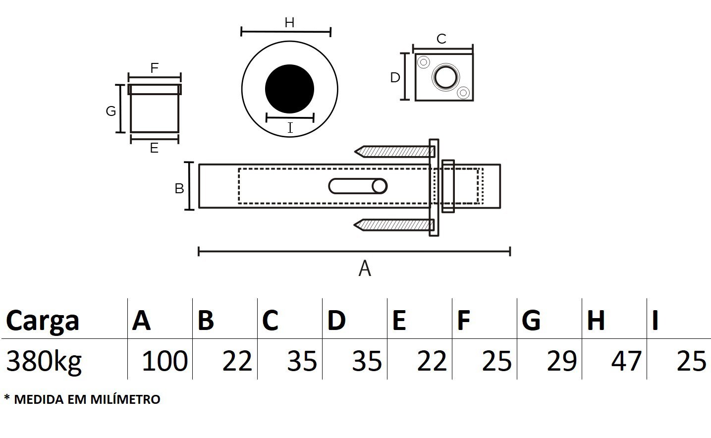 Pivot para porta - Escovado - 380 KG - 10