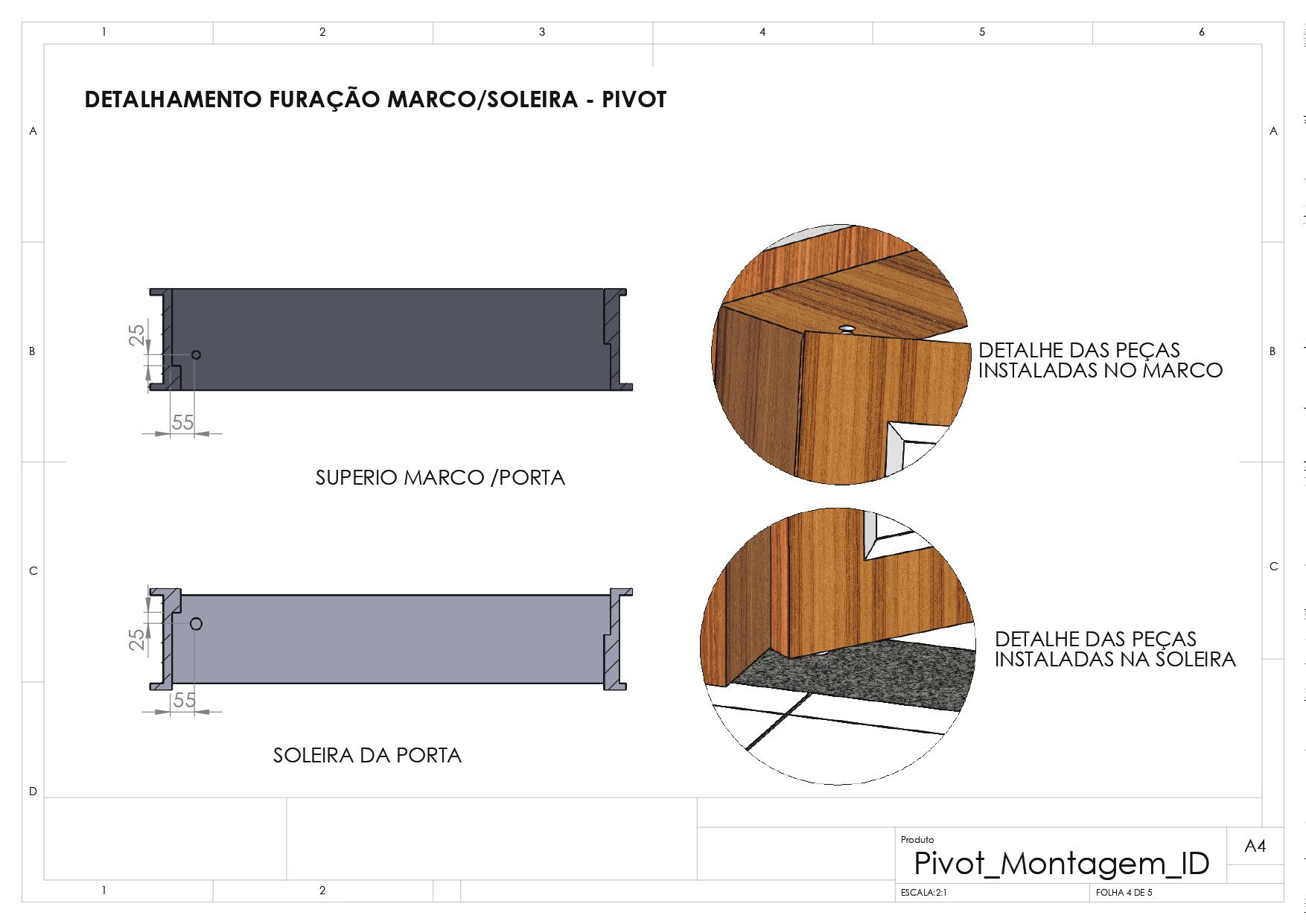 Pivot para porta - Escovado - 380 KG - 8