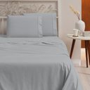 Ver imagem 2 de Jogo de Lençol Cama Queen 200 Fios Algodão 4 Peças Ponto Palito Anti-pilling com Toque Suave Premium