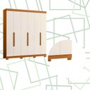 Ver imagem 5 de Guarda Roupa Vinci 6 Portas 3 Gavetas Quarto Cinamomo com Off White - Albatroz