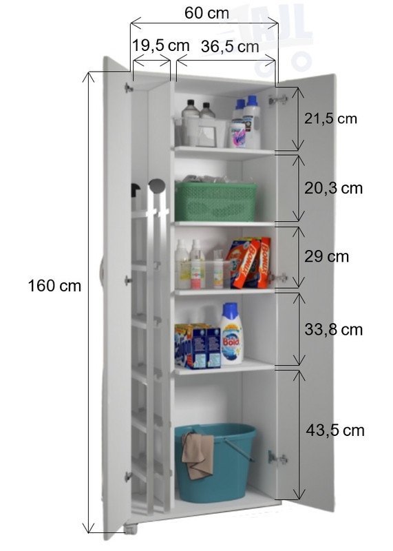 Armário Multiuso 4 Prateleiras 2 Portas AJL STORE - 5