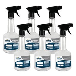 Conj 6 Borrifador Pulverizador Pet Transparente 500 ml Nobre 654 - 2