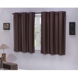 Cortina Quarto De Casal Com Ilhós Pvc Corta Luz Sol Marrom - 2