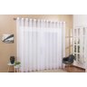 Cortina Voal 8,00 X 2,50M Ilhós Cromado,Sala / Quarto Branco - 1