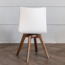 Ver imagem 6 de Kit 6 Cadeiras Cloud Giratória, Pés Chocolate, Tecido Linho Cor Cru