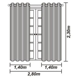 Cortina para Quarto Meia Parede 2,80 x 2,30 Metros PVC Blackout - 7
