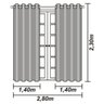 Cortina para Quarto Meia Parede 2,80 x 2,30 Metros PVC Blackout - 7