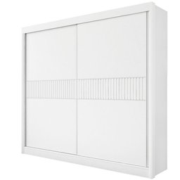 Guarda Roupa Casal Cancun Ripado 2 Portas 6 Gavetas sem Pés - D Doro Branco/ripado - 1