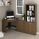 Ver imagem 1 de Conjunto de Escritório com Escrivaninha 03 pç CJ43018-101 Tecnomobili Tecno Móbili Nogal